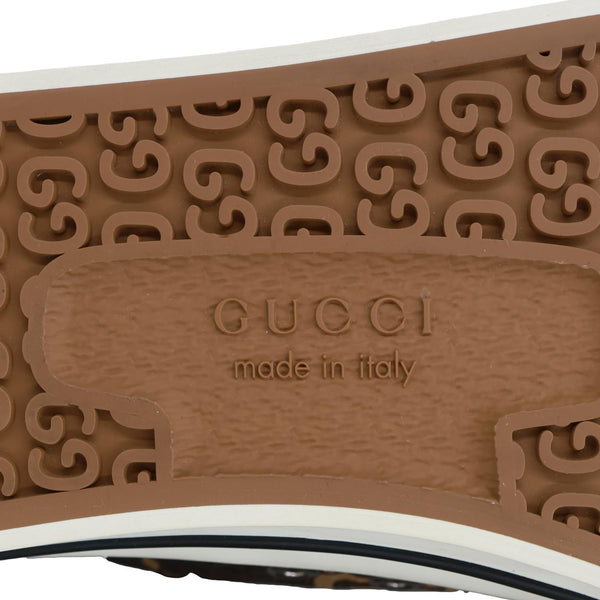 GUCCI Tennis 1977 GG Monogram Canvas Low Sneakers Size 8.5 Brown