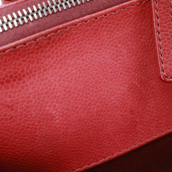 CHANEL Urban Small Grained Vegetal Calfskin Leather Shopping Tote Bag Burgundy