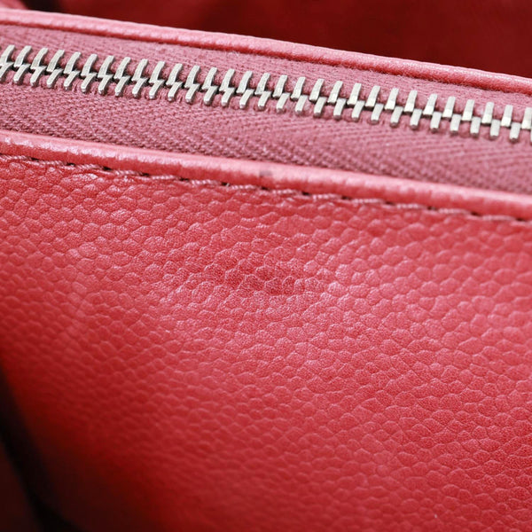 CHANEL Urban Small Grained Vegetal Calfskin Leather Shopping Tote Bag Burgundy