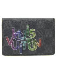 LOUIS VUITTON Virgil Abloh Rainbow Logo Damier Graphite Pocket Organizer Wallet Black