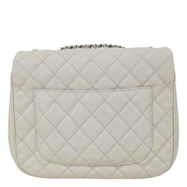 CHANEL Urban Companion Flap Quilted Caviar Leather Crossbody Bag Off White