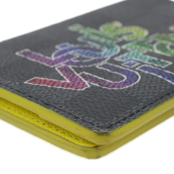 LOUIS VUITTON Virgil Abloh Rainbow Logo Damier Graphite Pocket Organizer Wallet Black