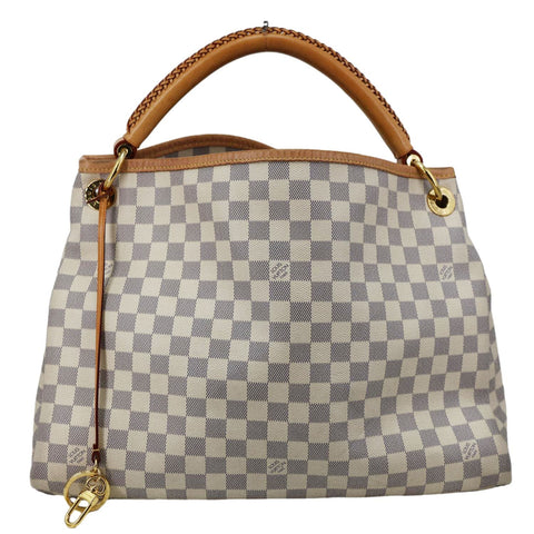 LOUIS VUITTON Artsy MM NM Damier Azur Shoulder Bag White