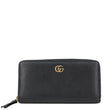 GUCCI GG Marmont Leather Zip Around Wallet Black 456117