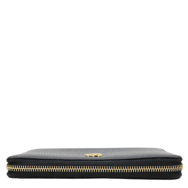 GUCCI GG Marmont Leather Zip Around Wallet Black 456117