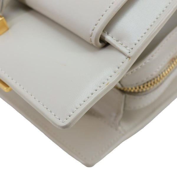 YVES SAINT LAURENT Uptown Smooth Leather Tote Bag Off White