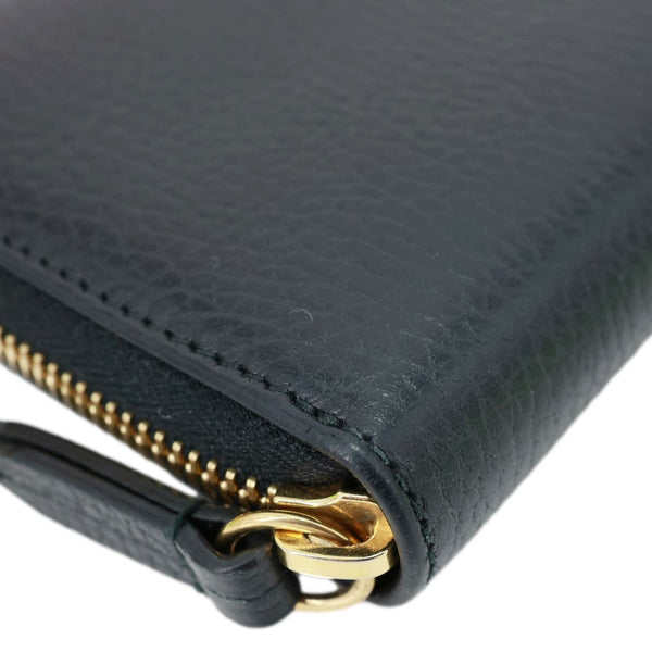 GUCCI GG Marmont Leather Zip Around Wallet Black 456117