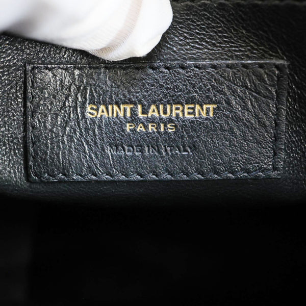 YVES SAINT LAURENT Uptown Smooth Leather Tote Bag Off White