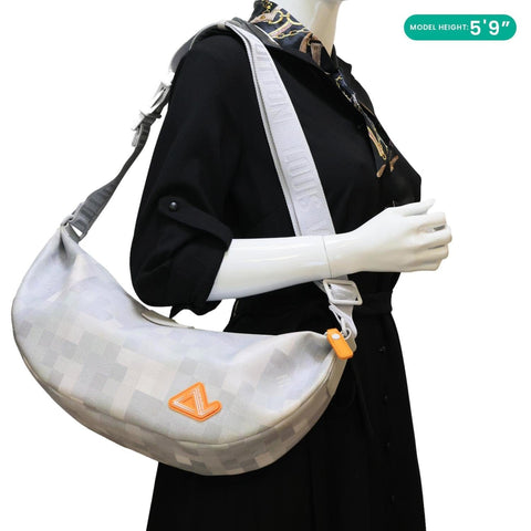 LOUIS VUITTON Hamac Damoflage Snow Canvas Hobo Bag White