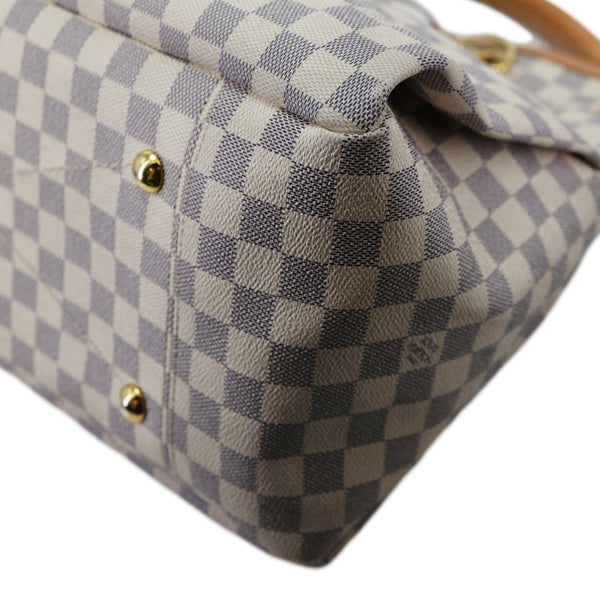 LOUIS VUITTON Artsy MM NM Damier Azur Shoulder Bag White