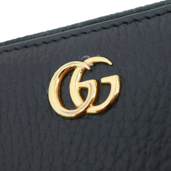 GUCCI GG Marmont Leather Zip Around Wallet Black 456117