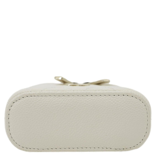 CHANEL Handle With Care Quilted Caviar Leather  Vanity Case White
