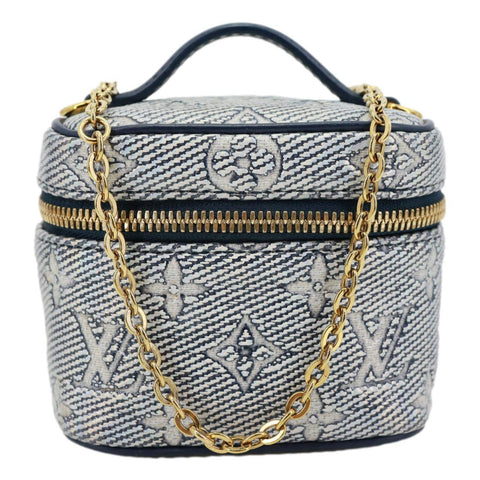 LOUIS VUITTON Monoglam Canvas Micro Vanity Case Navy Blue