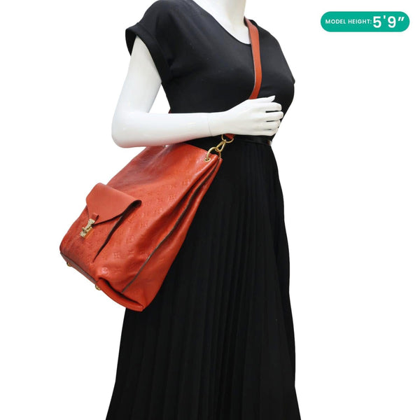 LOUIS VUITTON Metis Hobo Monogram Empreinte Shoulder Bag Red