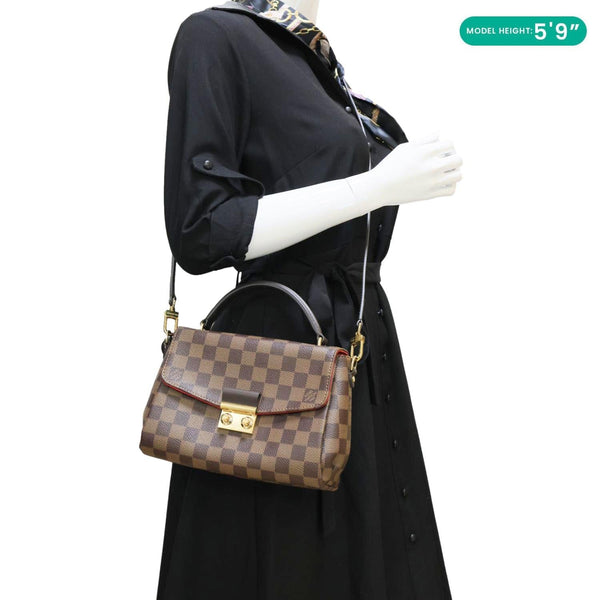 LOUIS VUITTON Croisette Damier Ebene Crossbody Bag Brown