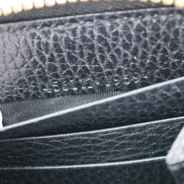 GUCCI GG Marmont Leather Zip Around Wallet Black 456117