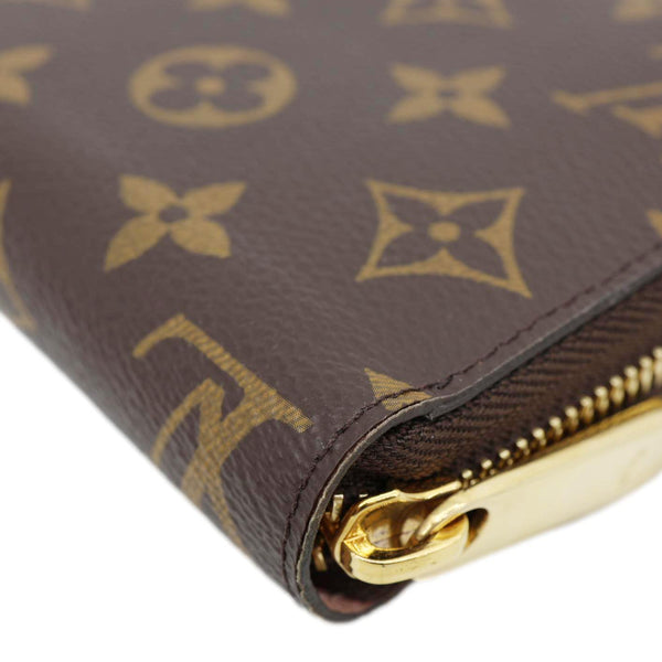 LOUIS VUITTON Monogram Canvas Zippy Wallet Rose Ballerine