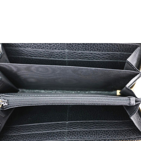 GUCCI GG Marmont Leather Zip Around Wallet Black 456117