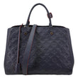 LOUIS VUITTON Montaigne MM Monogram Empreinte Shoulder Bag Navy Blue