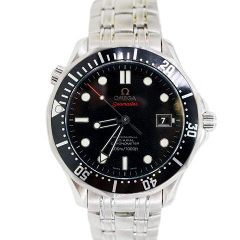 Omega Seamaster Diver Cal.2500 Co-Axial Chronometer SS Watch Black Dial 41MM