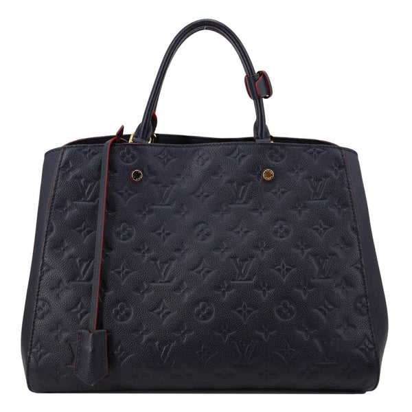 LOUIS VUITTON Montaigne MM Monogram Empreinte Shoulder Bag Navy Blue