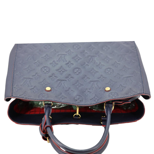 LOUIS VUITTON Montaigne MM Monogram Empreinte Shoulder Bag Navy Blue
