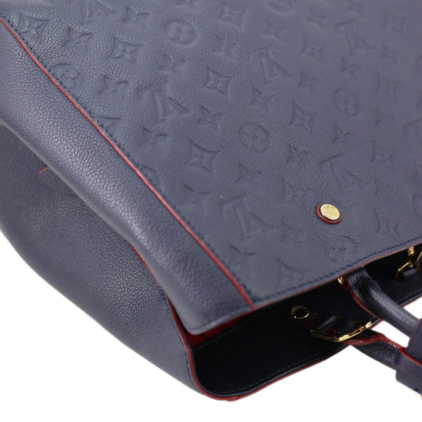 LOUIS VUITTON Montaigne MM Monogram Empreinte Shoulder Bag Navy Blue