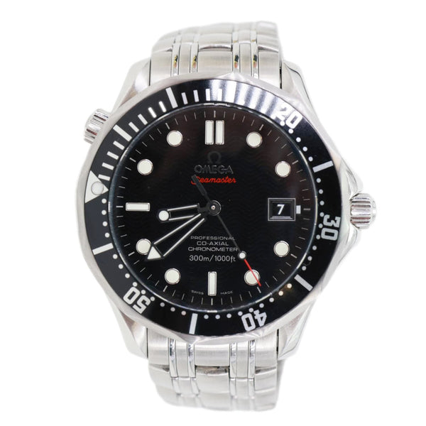 Omega Seamaster Diver Cal.2500 Co-Axial Chronometer SS Watch Black Dial 41MM