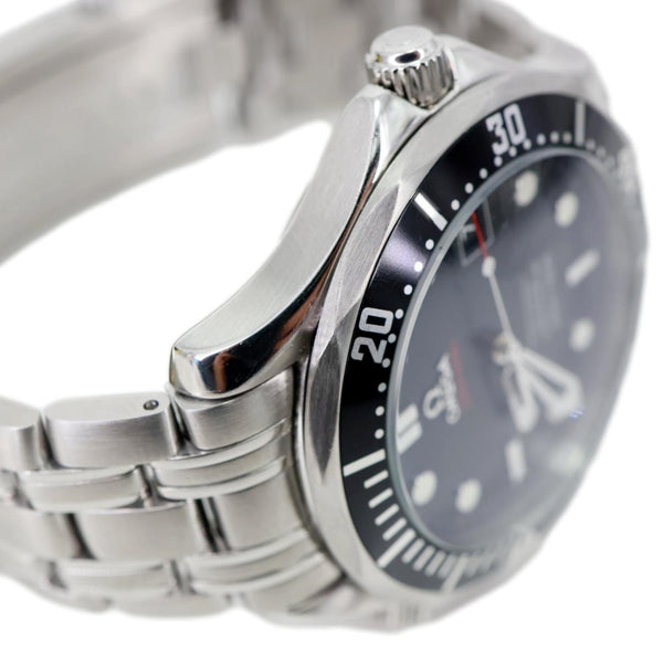 Omega Seamaster Diver Cal.2500 Co-Axial Chronometer SS Watch Black Dial 41MM