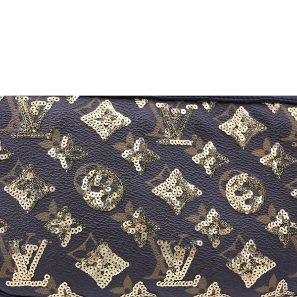 LOUIS VUITTON Mini Pochette Monogram Sequins Eclipse Accessoires Pouch Brown