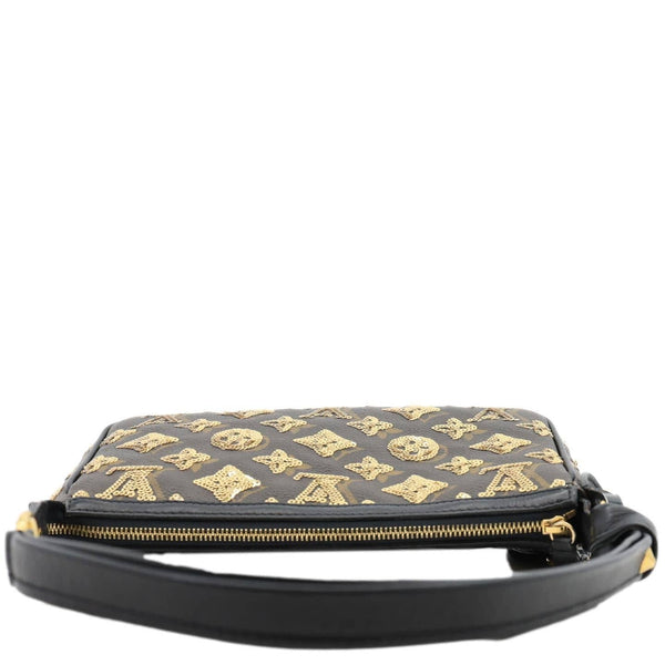 LOUIS VUITTON Mini Pochette Monogram Sequins Eclipse Accessoires Pouch Brown