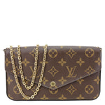 Louis Vuitton Felicie Pochette Monogram Canvas Crossbody Bag Brown