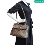 LOUIS VUITTON Bergamo MM Damier Ebene Shoulder Bag Brown