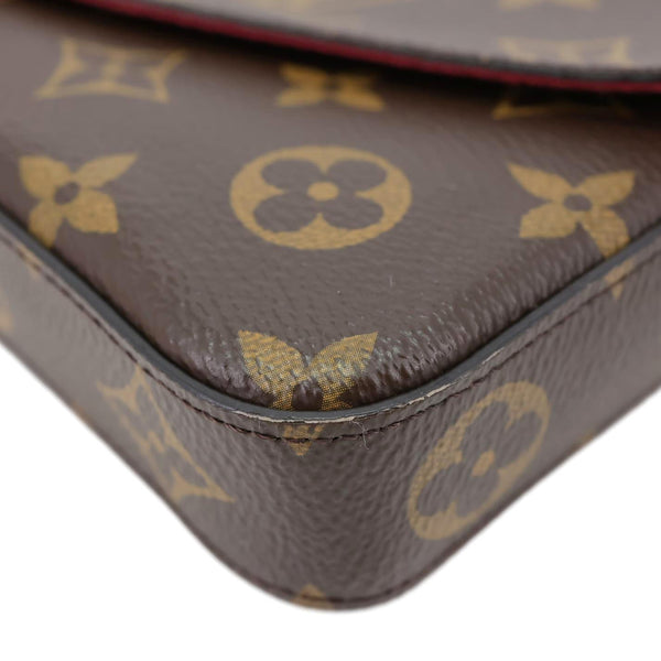 Louis Vuitton Felicie Pochette Monogram Canvas Crossbody Bag Brown