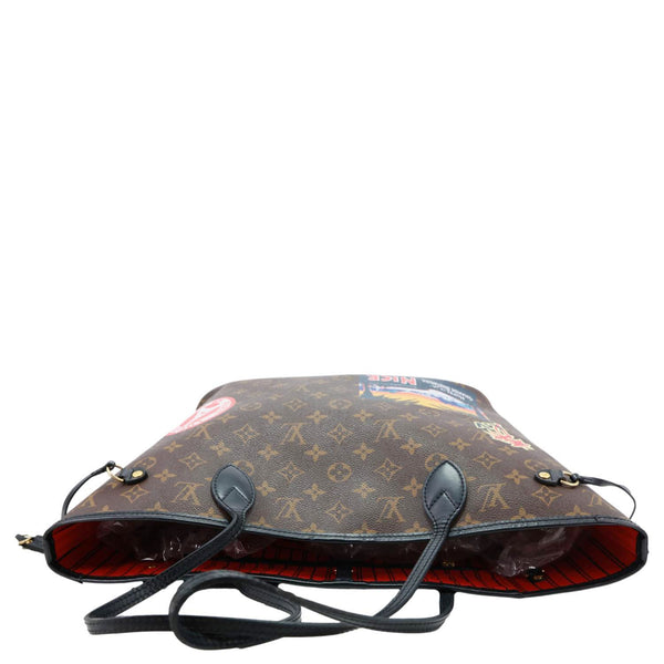 LOUIS VUITTON Neverfull MM World Tour Monogram Canvas Tote Shoulder Bag Brown