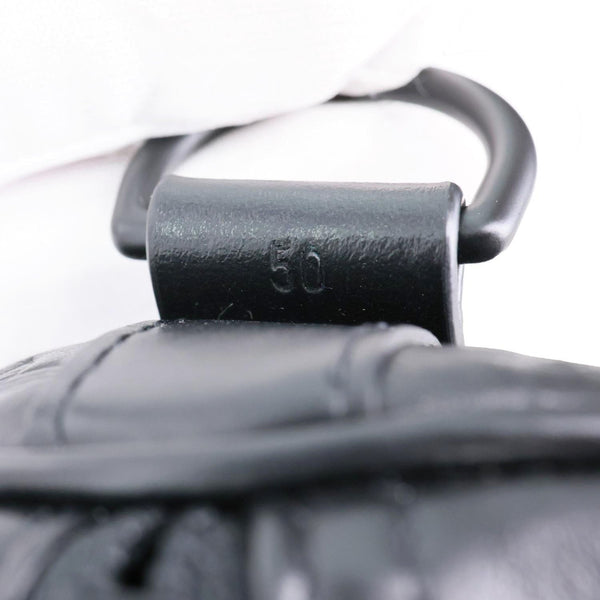 LOUIS VUITTON Keepall 50 Bandouliere Monogram Shadow Embossed Leather Travel Bag Black