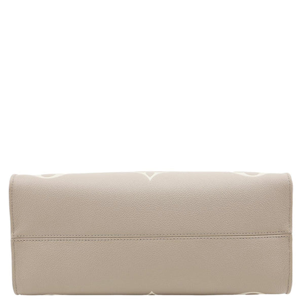 LOUIS VUITTON Onthego MM Giant Monogram Empreinte Leather Tote Bag Beige