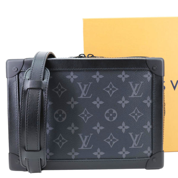 LOUIS VUITTON Soft Trunk Monogram Eclipse Canvas Shoulder Bag Black