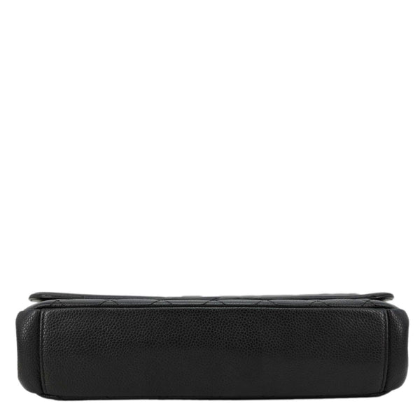 CHANEL CC Filigree Flap Caviar Quilted Leather Crossbody Bag Black