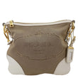 PRADA Logo Small  Jacquard Canvas Messenger Bag Beige