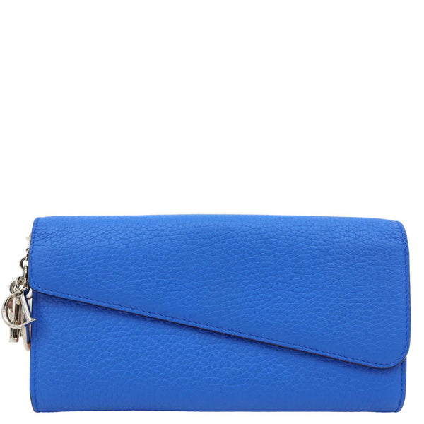 CHRISTIAN DIOR Diorissimo Leather Long Wallet Blue