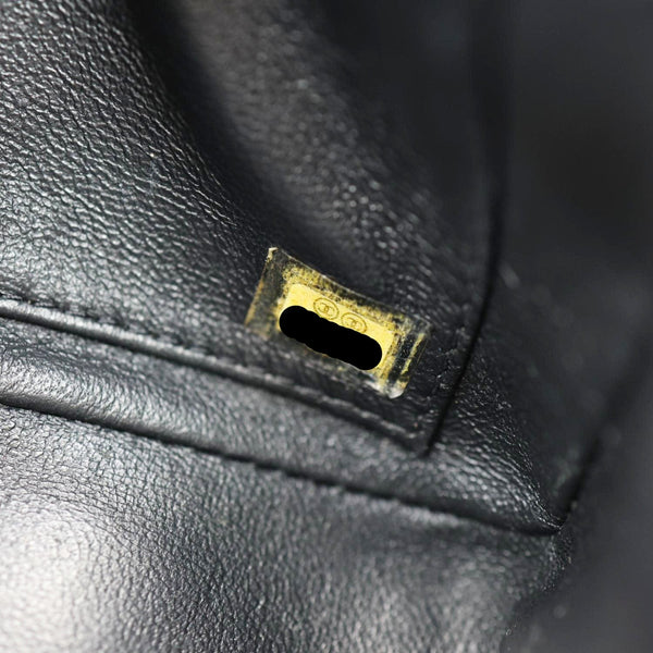 CHANEL CC Filigree Flap Caviar Quilted Leather Crossbody Bag Black