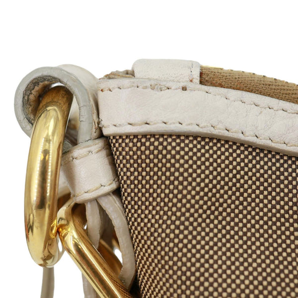 PRADA Logo Small  Jacquard Canvas Messenger Bag Beige