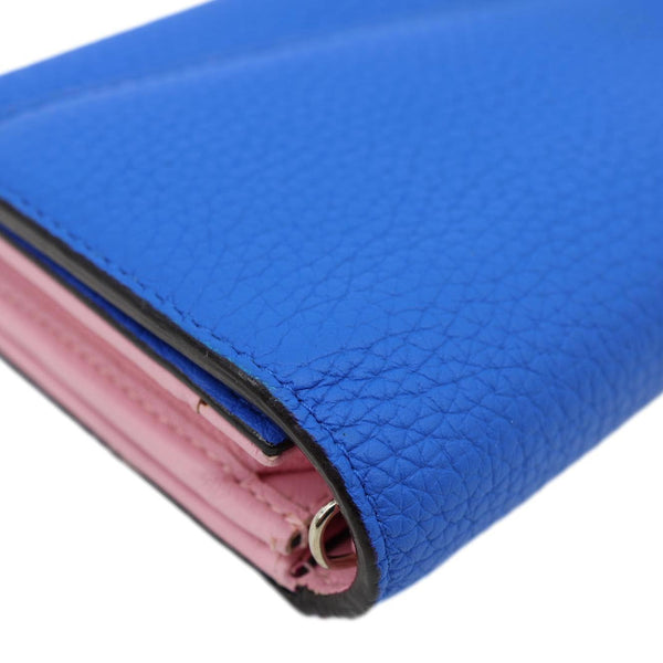 CHRISTIAN DIOR Diorissimo Leather Long Wallet Blue