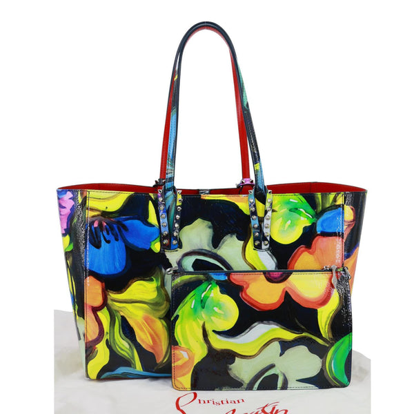 CHRISTIAN LOUBOUTIN Cabata Floral Leather Tote Bag Multicolor