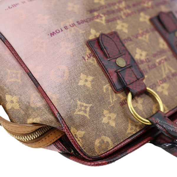 LOUIS VUITTON Richard Prince Graduate Jokes Monogram Canvas Satchel Bag Pink