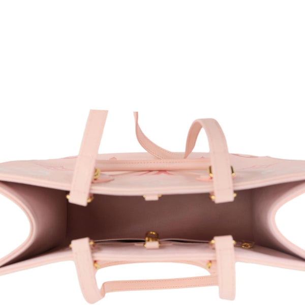 LOUIS VUITTON Onthego MM Giant Monogram Empreinte Leather Tote Bag Pink