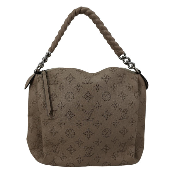 LOUIS VUITTON Babylone Mahina  Perforated Leather Shoulder Bag Galet