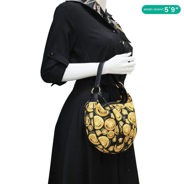 VERSACE Nylon Medusa Amplified Print Hobo Bag Multicolor
