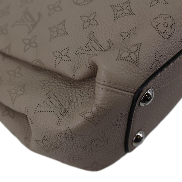 LOUIS VUITTON Babylone Mahina  Perforated Leather Shoulder Bag Galet